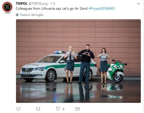 TISPOL imagen de Lituania en apoyo al Proyecto Edward