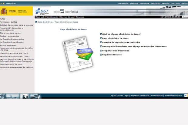 La DGT ya permite el pago telemático de las tasas